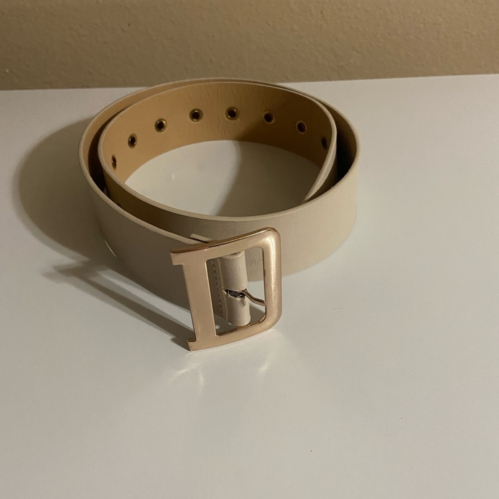 Neutral Ivory D-Frame Belt - Women Accessories